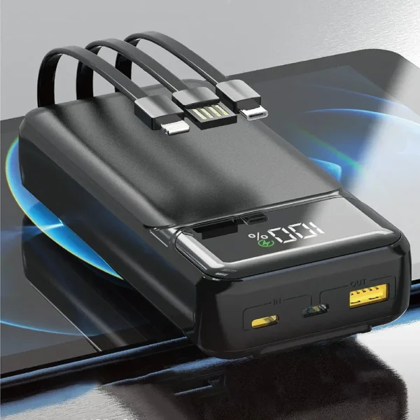 Aspor A316 20000 22.5W Portable Power Bank with Built in Cable - Image 2