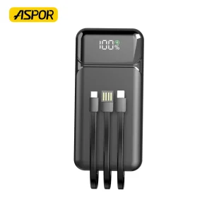Aspor A316 20000 22.5W Portable Power Bank with Built in Cable